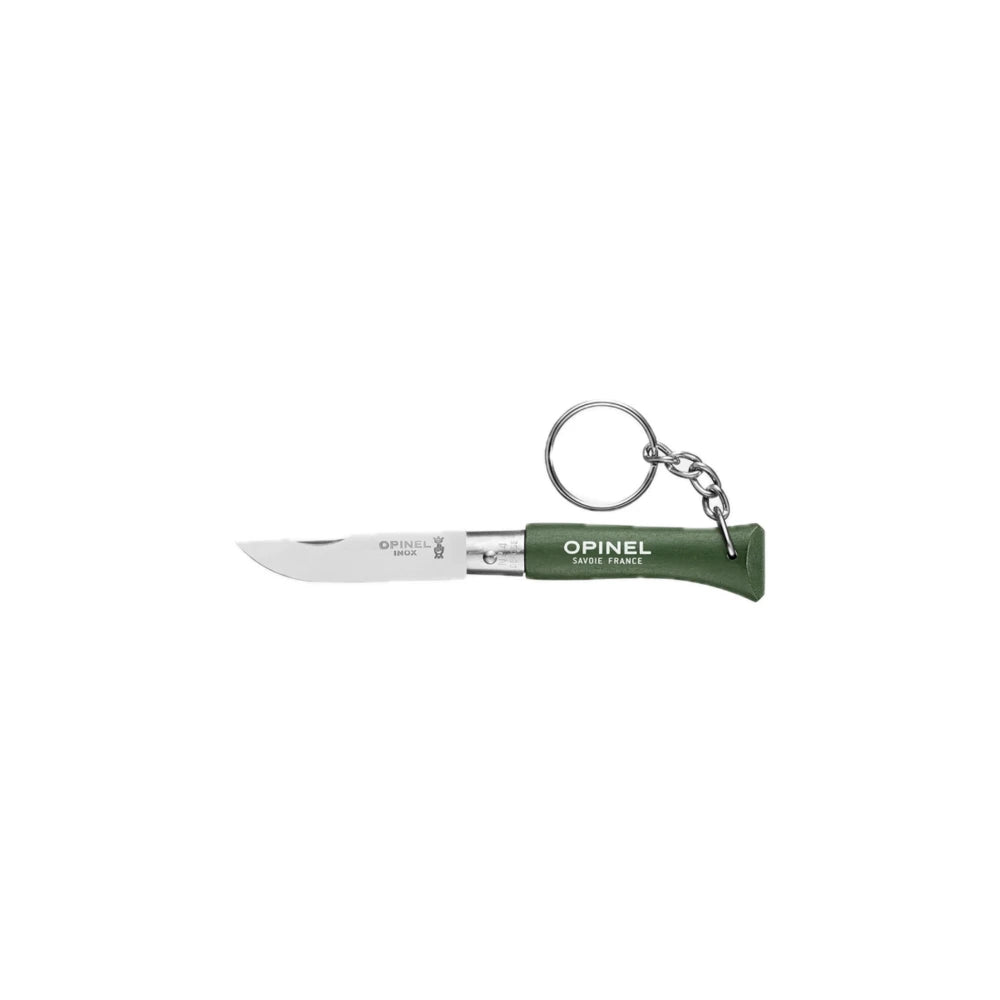 Kišeninis peilis Opinel Nr. 04 Khaki su pakabuku raktams
