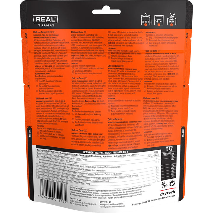 Kelioninis maistas Drytech Real Turmat Chili con Carne