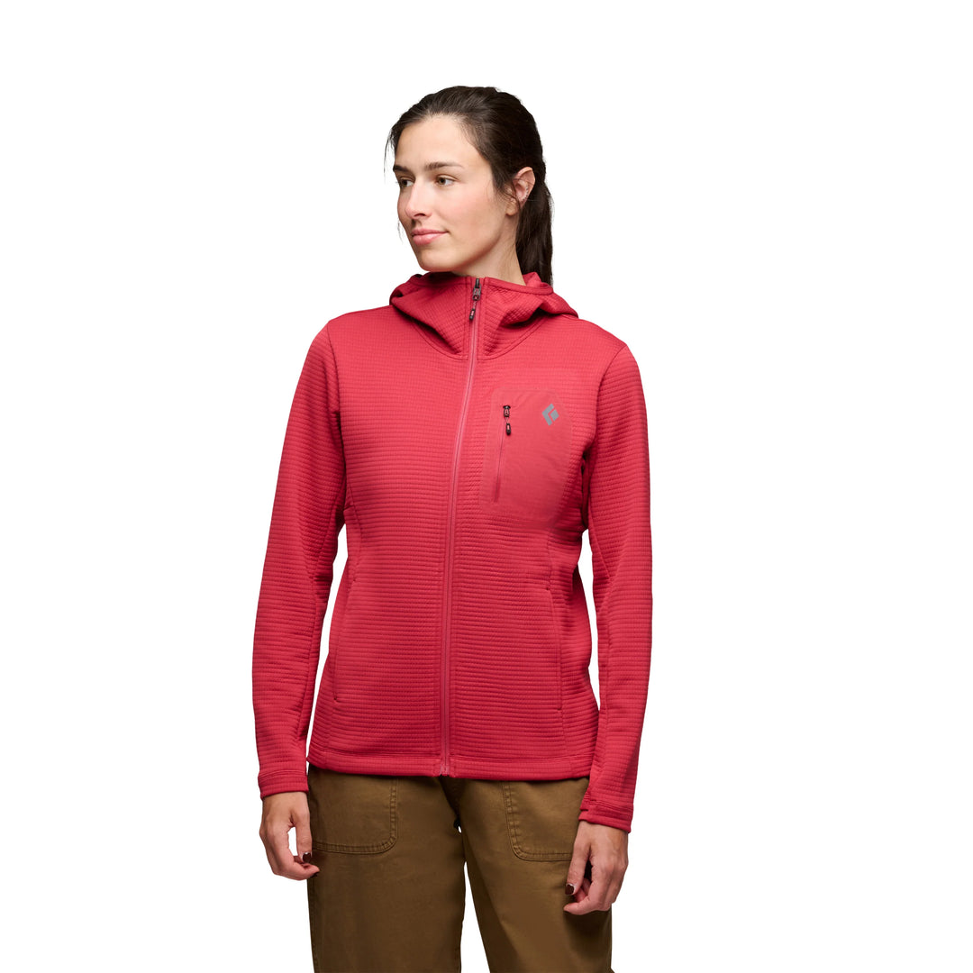 Mot. džemperis Black Diamond W Diverge FZ Hoody, Mineral Red
