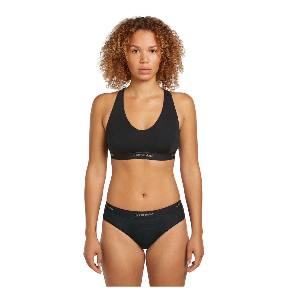 Mot. liemenėlė Icebreaker W Merino Blend 125 Cool-Lite Sprite Racerback Bra, Black