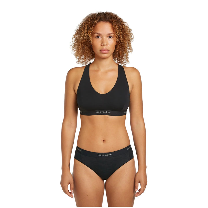 Mot. liemenėlė Icebreaker W Merino Blend 125 Cool-Lite Sprite Racerback Bra, Black