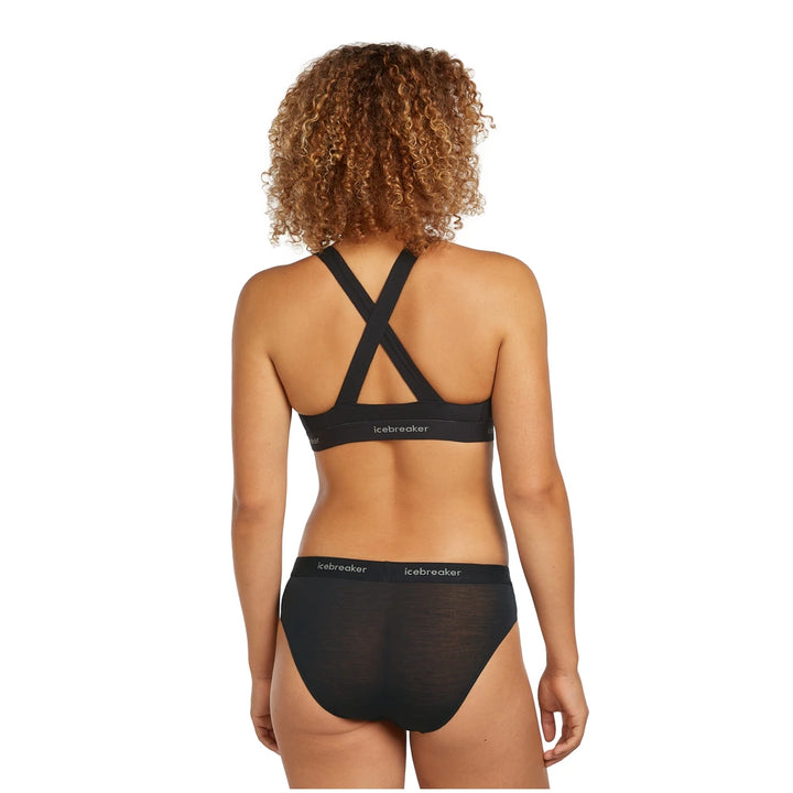Mot. liemenėlė Icebreaker W Merino Blend 125 Cool-Lite Sprite Racerback Bra, Black