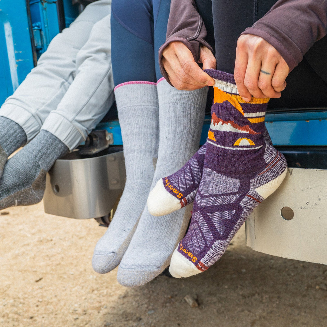 Kojinės Smartwool W Hike Mountain Moon Light Cushion Crew, Purple Iris